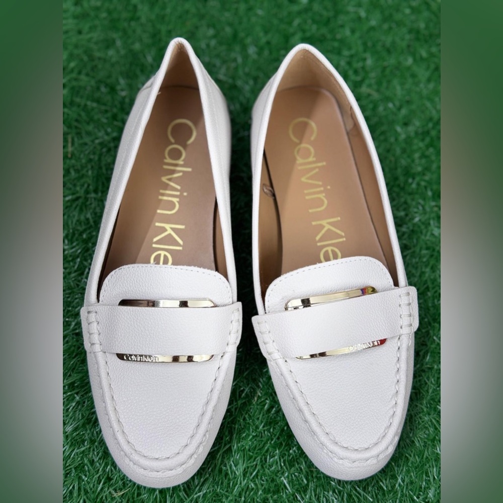Calvin Klein Women's White Loafers Size 7.5